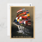  Europa Europees vlaggen Marshallplan Briefkaart (Voorkant / Achterkant)