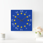 Europa Fahne Vierkante Klok (Huis)