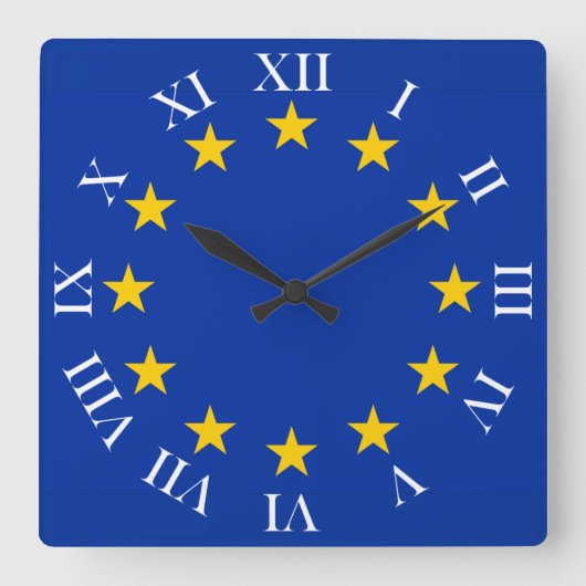 Europa Fahne Vierkante Klok (Voorkant)
