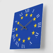 Europa Fahne Vierkante Klok (Hoek)