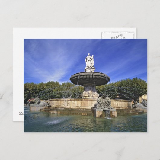 Europa, Frankrijk, Aix-en-Provence. Fontaine de Briefkaart (Voorkant / Achterkant)
