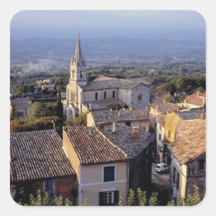 Europa, Frankrijk, Bonnieux. Zonnelichtherfsten Vierkante Sticker