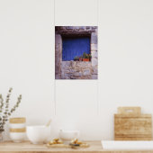 Europa, Frankrijk, Cereste. Een blauwe deur voegt  Poster (Keuken)