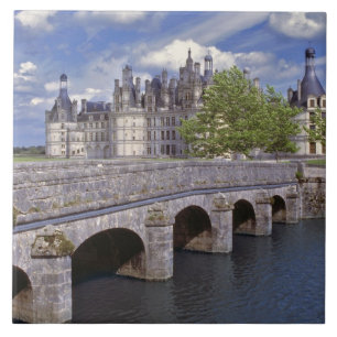 Europa, Frankrijk, Chambord. Een stenen brug leidt Tegeltje