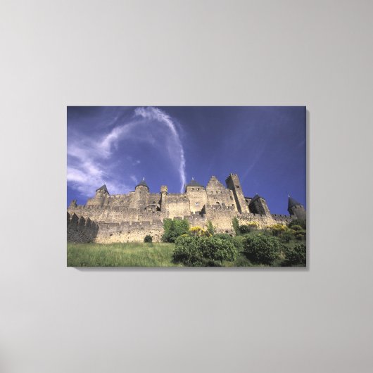 Europa, Frankrijk, Languedoc, Aude, Carcassonne, Canvas Afdruk (Voorkant)