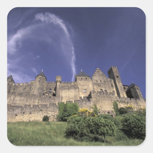 Europa, Frankrijk, Languedoc, Aude, Carcassonne, Vierkante Sticker (Voorkant)