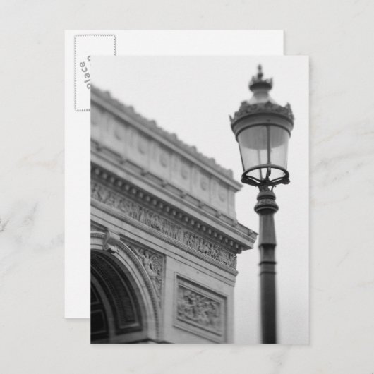 Europa, Frankrijk, Parijs. Arc de Triomphe en Briefkaart (Voorkant / Achterkant)