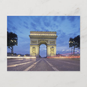 Europa, Frankrijk, Parijs. Arc de Triomphe gezien Briefkaart