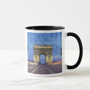 Europa, Frankrijk, Parijs. Arc de Triomphe gezien Mok