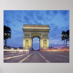 Europa, Frankrijk, Parijs. Arc de Triomphe Poster
