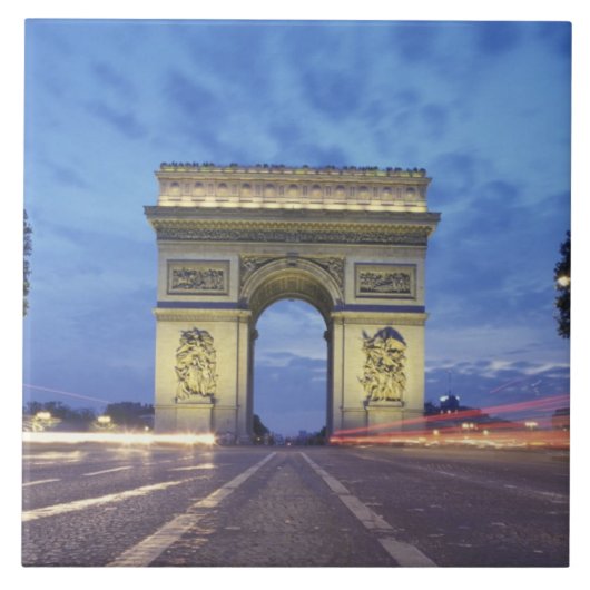 Europa, Frankrijk, Parijs. Arc de Triomphe Tegeltje (Voorkant)