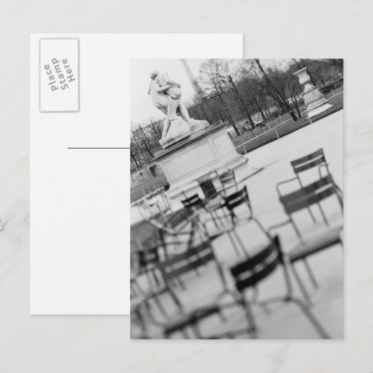 Europa, Frankrijk, Parijs. Chairs, Jardin du Briefkaart (Voorkant / Achterkant)
