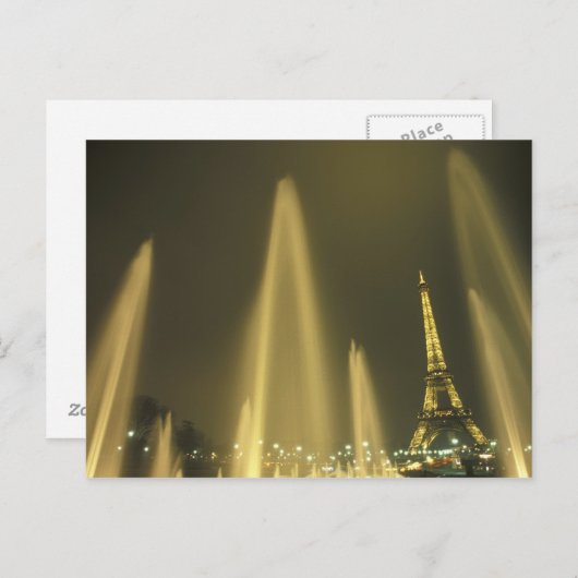 Europa, Frankrijk, Parijs, Eiffeltoren, avond Briefkaart (Voorkant / Achterkant)