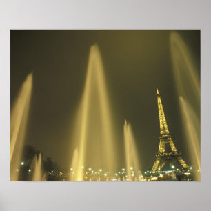 Europa, Frankrijk, Parijs, Eiffeltoren, avond Poster