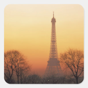 Europa, Frankrijk, Parijs. Eiffeltoren (Midden Vierkante Sticker