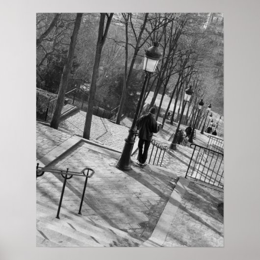 Europa, Frankrijk, Parijs, Montmartre: Goedemorgen Poster (Voorkant)