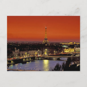 Europa, Frankrijk, Parijs. Zonsondergang uitzicht Briefkaart
