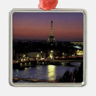 Europa, Frankrijk, Parijs, Zonsondergang uitzicht Metalen Ornament