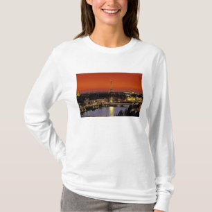 Europa, Frankrijk, Parijs. Zonsondergang uitzicht  T-shirt