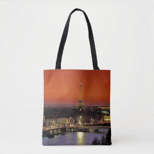 Europa, Frankrijk, Parijs. Zonsondergang uitzicht Tote Bag