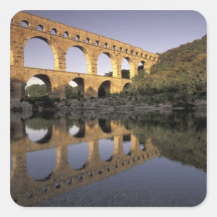 Europa, Frankrijk, Provence, Gard; Pont du Gard; Vierkante Sticker