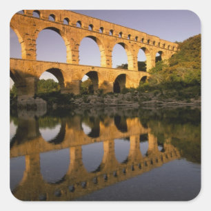 Europa, Frankrijk, Provence, Gard. Pont du Gard, Vierkante Sticker