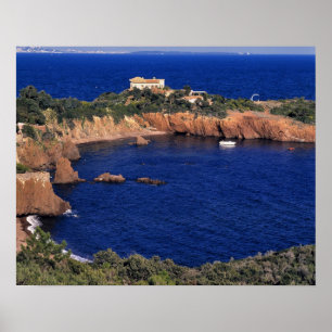 Europa, Frankrijk, Theoule-sur-Mer. Een met tegel  Poster