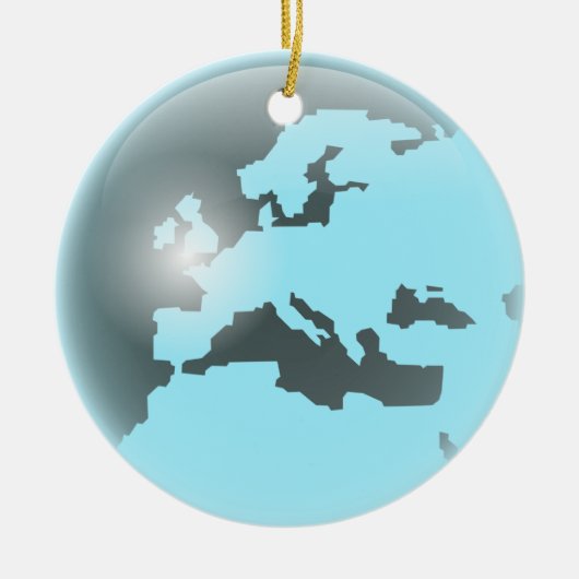 Europa Glass Wereldbol Keramisch Ornament (Voorkant)