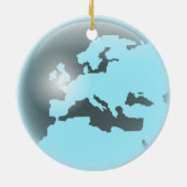 Europa Glass Wereldbol Keramisch Ornament (Achterkant)