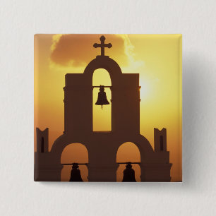 Europa, Griekenland, de Cycladen, Santorini, Vierkante Button 5,1 Cm