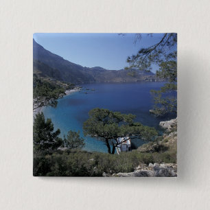 Europa, Griekenland, Karpathos, Dodecanese; Apella Vierkante Button 5,1 Cm