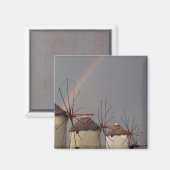 Europa, Griekenland, Mykonos, windmolen met regenb Magneet (Voorkant / Achterkant)