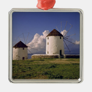 Europa, Griekenland, Mykonos. Wit gewassen Metalen Ornament