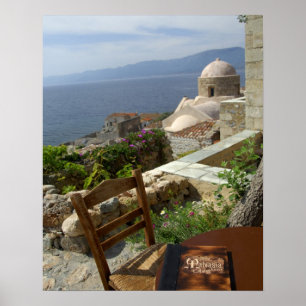 Europa, Griekenland, Peloponnesos, Monemvasia (enk Poster