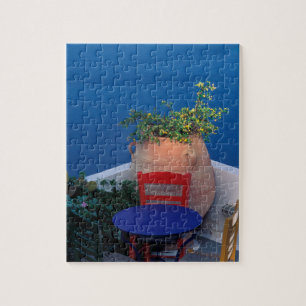 Europa, Griekenland, Santorini. Terras met zee uit Legpuzzel