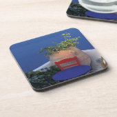 Europa, Griekenland, Santorini. Terras met zee uit Onderzetter (Linkerzijde)