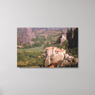 Europa, Griekenland, Thessalië, Meteora, Kastraki. Canvas Afdruk