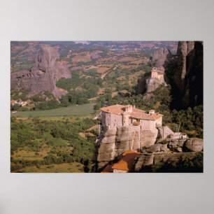 Europa, Griekenland, Thessalië, Meteora, Kastraki. Poster