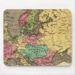 Europa - Handkleurige atlas-kaart Muismat