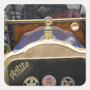 Europa, Ierland, Dublin.  auto, wit 2 Vierkante Sticker