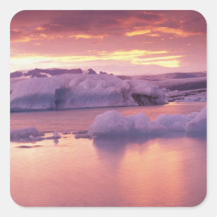 Europa, IJsland, Jokulsarlon lagune Vierkante Sticker