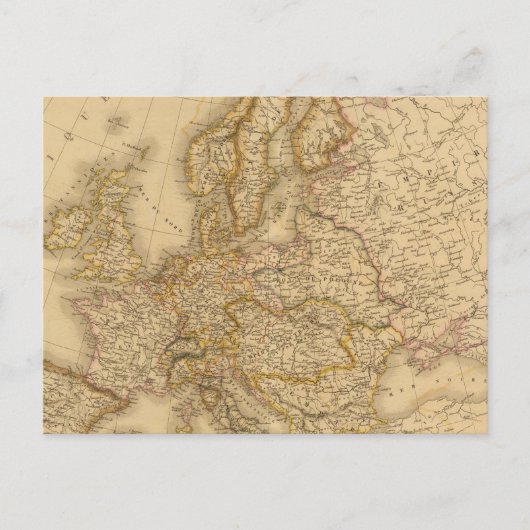 Europa in 1789 briefkaart (Voorkant)