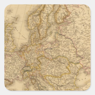 Europa in 1789 vierkante sticker