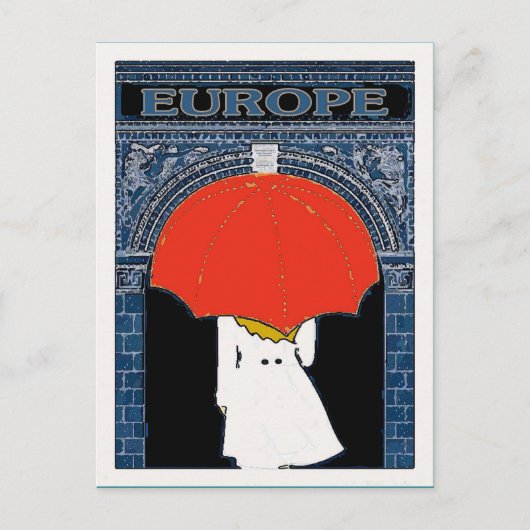 Europa in regen briefkaart (Voorkant)
