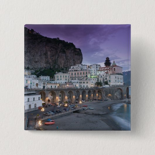 Europa, Italië, Campanië (kust van Amalfi) Atrani: Vierkante Button 5,1 Cm (Voorkant)