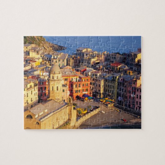 Europa, Italië, Cinque Terre. dorp Vernazza Legpuzzel (Horizontaal)
