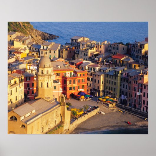 Europa, Italië, Cinque Terre. dorp Vernazza Poster (Voorkant)