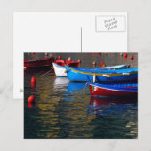 Europa, Italië, Cinque Terry, schepen in Vernazza Briefkaart (Voorkant / Achterkant)