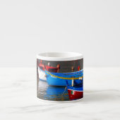 Europa, Italië, Cinque Terry, schepen in Vernazza Espresso Kop (Voorkant)