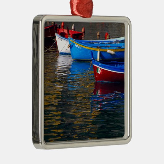 Europa, Italië, Cinque Terry, schepen in Vernazza Metalen Ornament (Rechts)